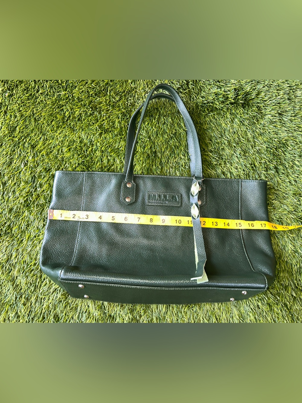 M.I.L.A. Luxe Leather Bag  Tote - Dark green - made in Los Angeles